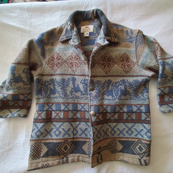 Blue River Trading Co. Native American Blanket Pattern Jacket Blazer USA Med - Picture 1 of 8
